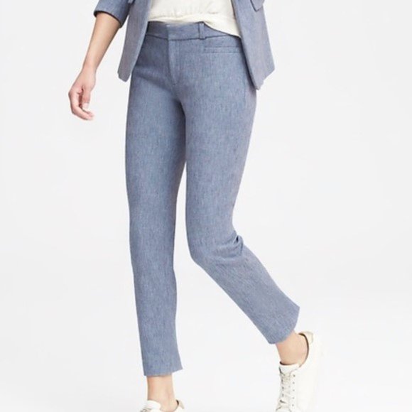 Banana Republic Pants - Banana Republic Sloan Fit Slim Chambray Pants Blue